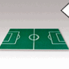 Playing field of green plastic laminate